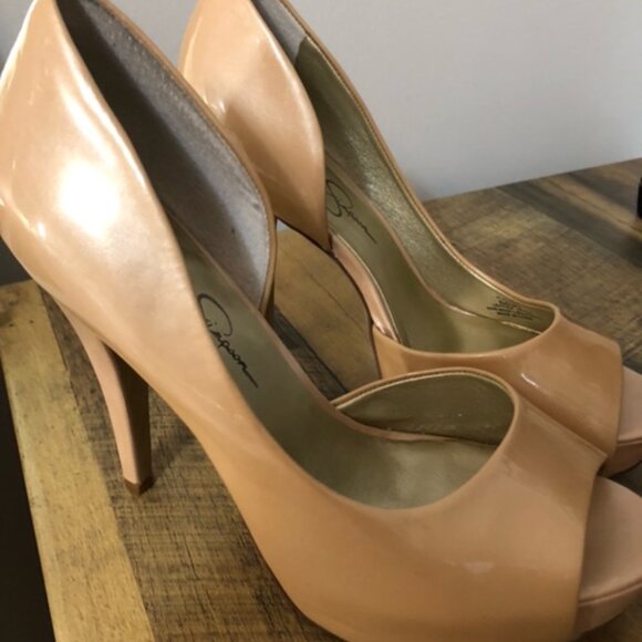 4-inch Platform Heel Open Toe Powder by JS Size 8.5M - Just Add Party Dress - Picture 12 of 15